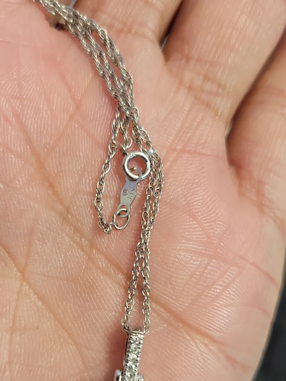 14k White Gold 4ct Pink Rubellite Diamond Halo Pendant Necklace